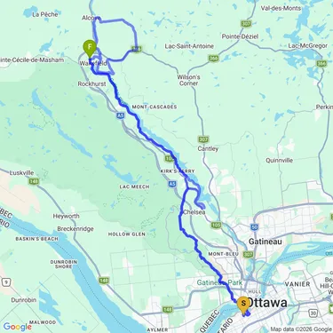 Map of Camping at the Canadian Shield Bikepacking Summit