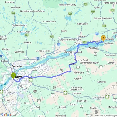 Map of Tour de Petite Nation - Day 4