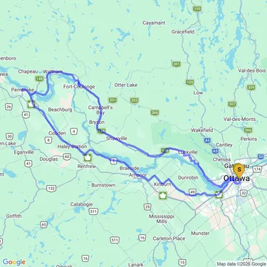 Map of Pembroke-Fort-Coulonge Tour