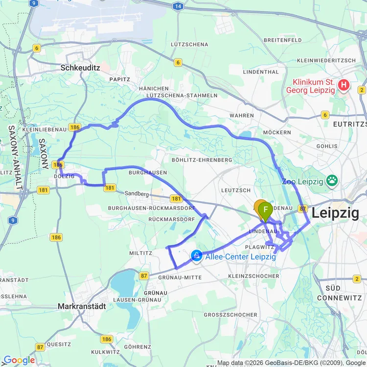 Map of wandering around leipzig