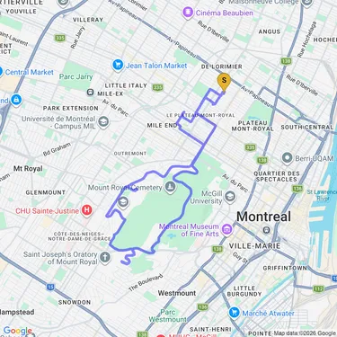 Map of Working out in Mount Royal